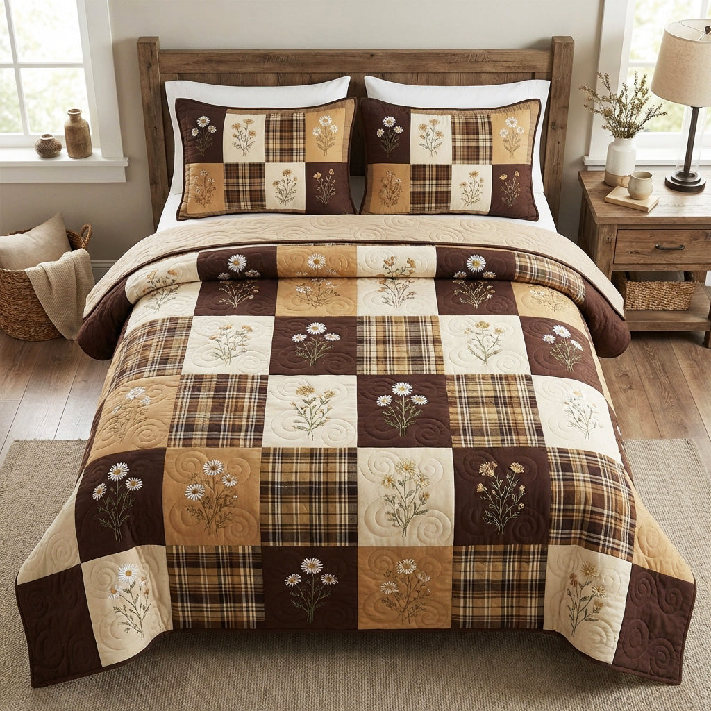 Golden Harvest 3-Piece Quilted Bedding Set NCU0TV1820