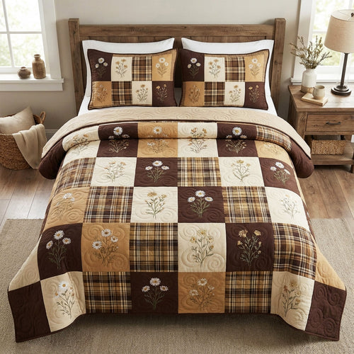 Golden Harvest 3-Piece Quilted Bedding Set NCU0TV1820
