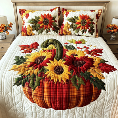 Golden Harvest 3-Piece Quilted Bedding Set NCU0VL2864