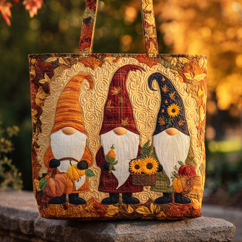 Golden Harvest Gnome Quilted Tote Bag NCU0TD146