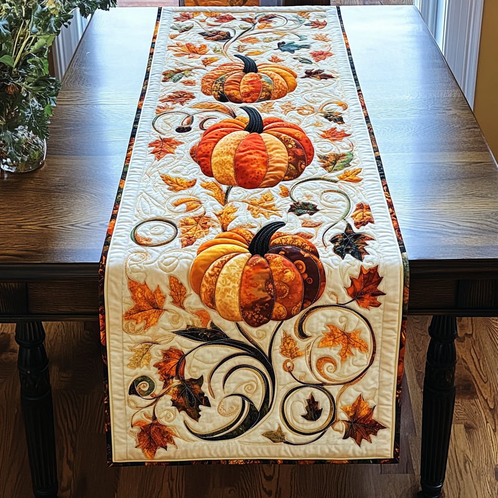 Golden Harvest Quilted Table Runner NCU0DK1312