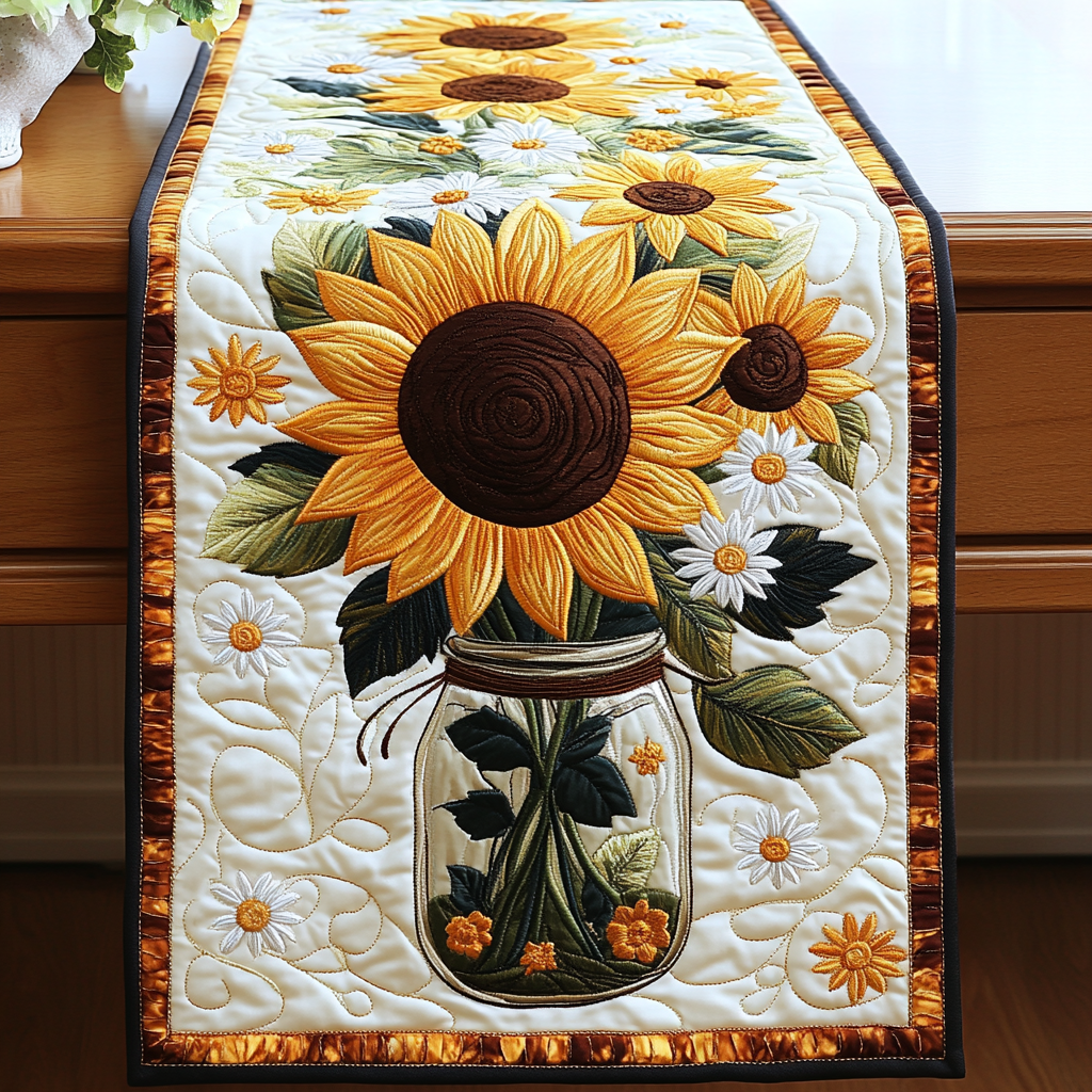 Golden Harvest Quilted Table Runner NCU0VL1489