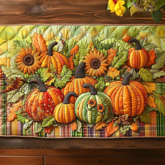 Golden Harvest Time Quilted Table Runner NCU0NT8845
