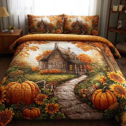 Golden Harvest Winds 3-Piece Quilted Bedding Set NCU0TD044