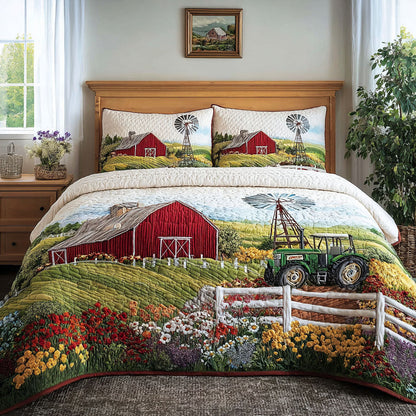 Golden Hayfield 3-Piece Quilted Bedding Set NCU0PT10866