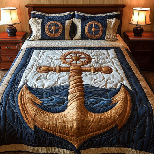 Golden Helm 3-Piece Quilted Bedding Set NCU0XD438