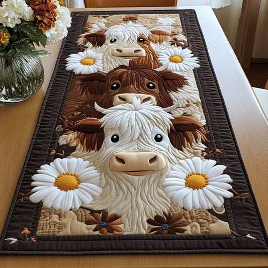 Golden Herd Quilted Table Runner NCU0NT3985