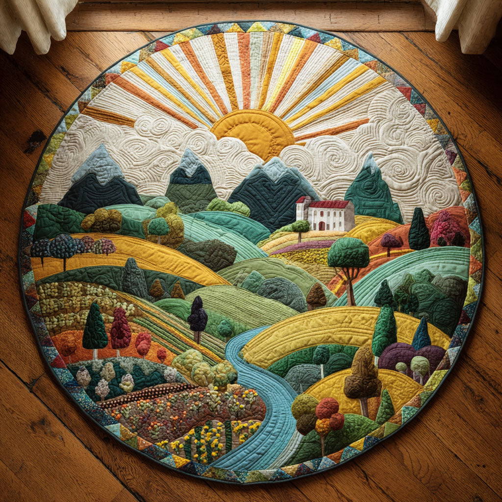 Golden Hills Quilted Round Mat NCU0TV053