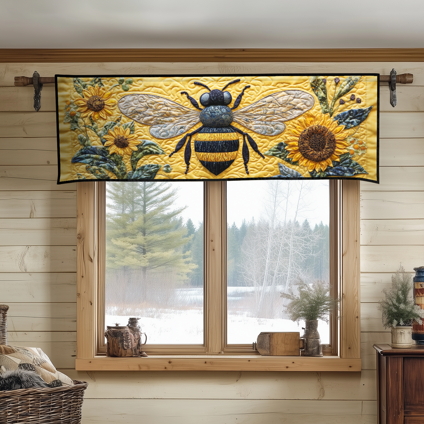 Golden Hive Quilted Valance NCU0DK4015