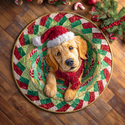 Golden Holiday Quilted Round Mat NCU0TD467