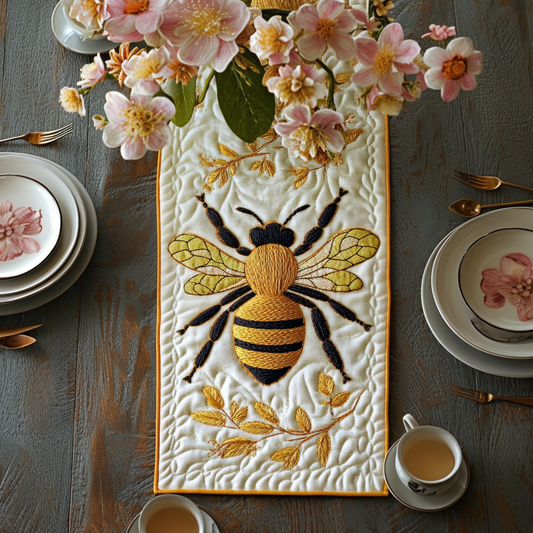 Golden Honey Quilted Table Runner NCU0DV6002
