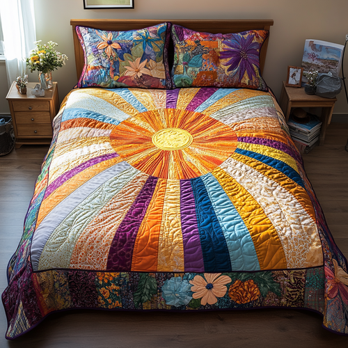 Golden Horizon 3-Piece Quilted Bedding Set NCU0DK10375