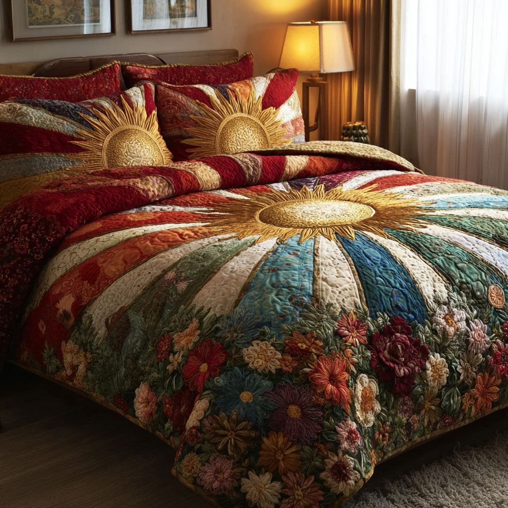 Golden Horizon 3-Piece Quilted Bedding Set NCU0DK11717