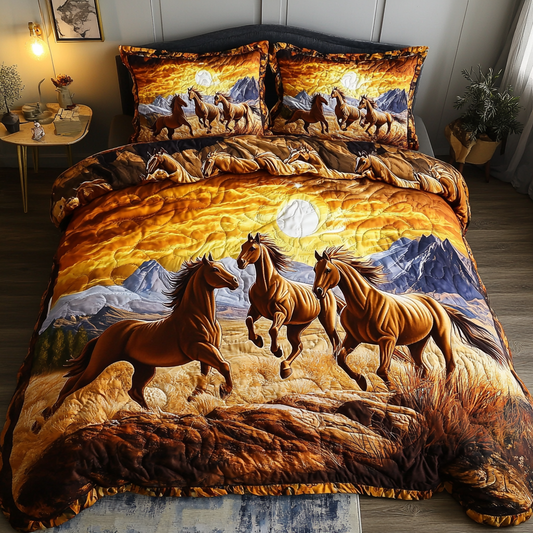 Golden Horizon 3-Piece Quilted Bedding Set NCU0DK3790