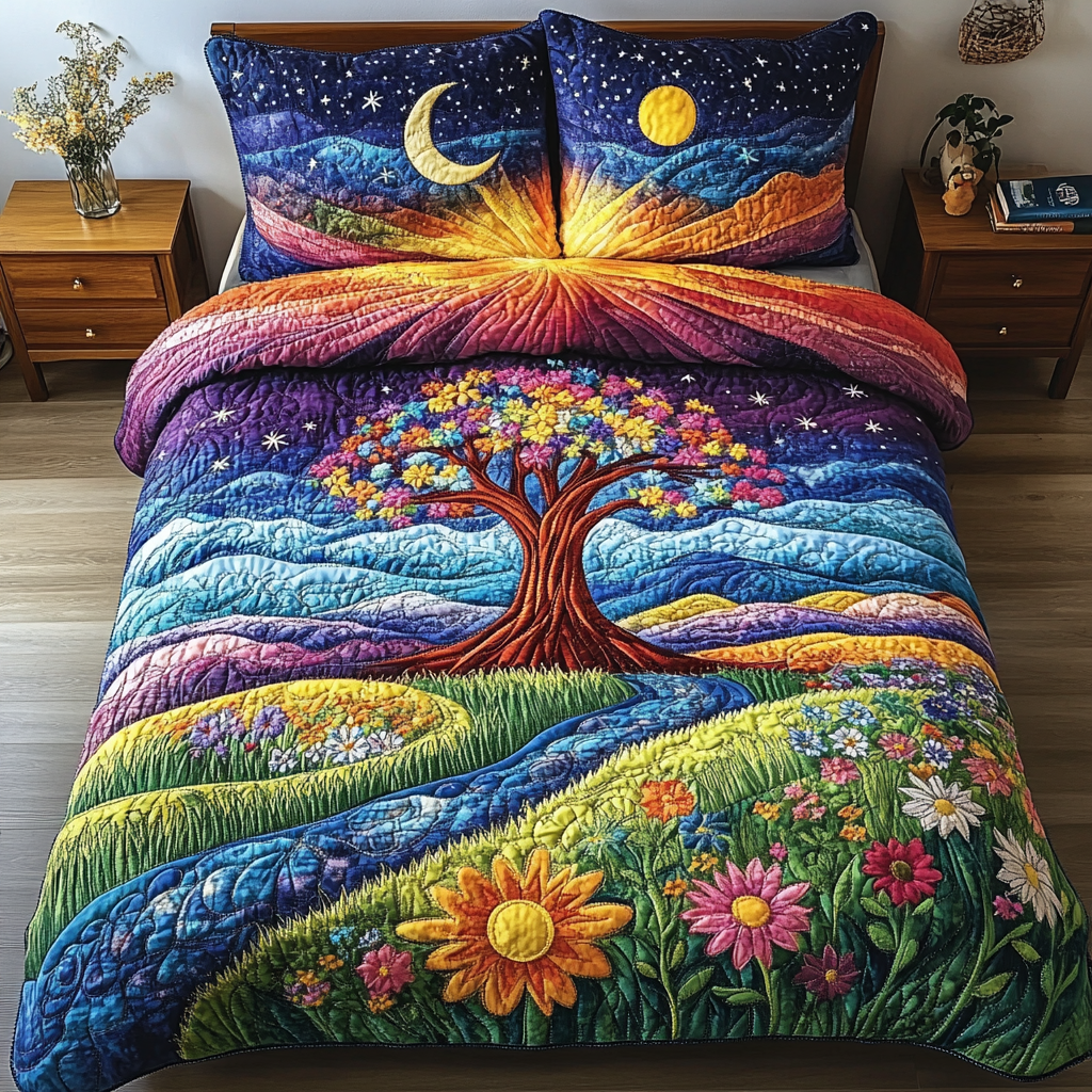 Golden Horizon 3-Piece Quilted Bedding Set NCU0DK4313