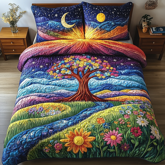 Golden Horizon 3-Piece Quilted Bedding Set NCU0DK4313