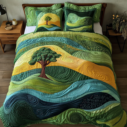 Golden Horizon 3-Piece Quilted Bedding Set NCU0DK4822