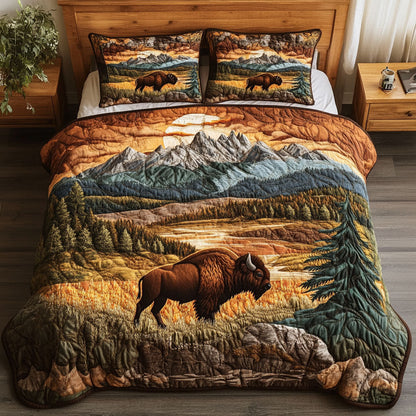 Golden Horizon 3-Piece Quilted Bedding Set NCU0NT4414