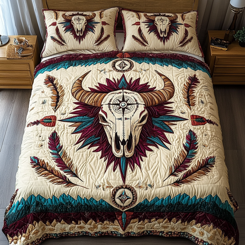 Golden Horizon 3-Piece Quilted Bedding Set NCU0VH1700