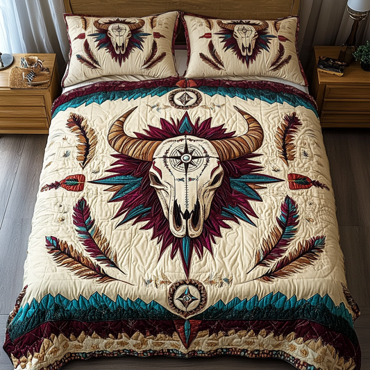 Golden Horizon 3-Piece Quilted Bedding Set NCU0VH1700