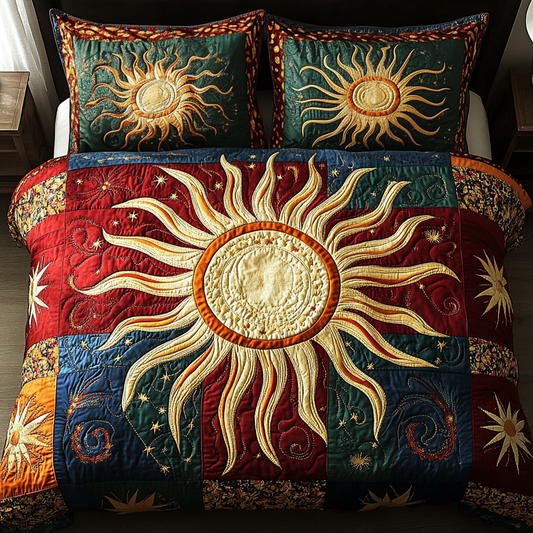 Golden Horizon 3-Piece Quilted Bedding Set NCU0VH2930