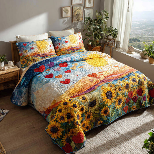 Golden Horizon 3-Piece Quilted Bedding Set NCU0VL3426