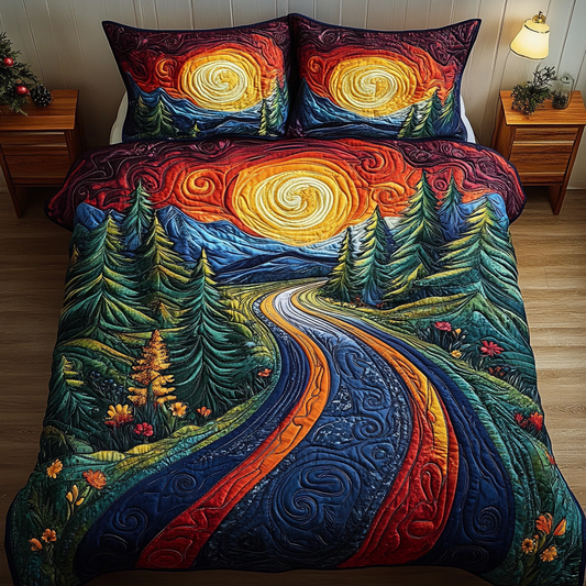 Golden Horizon 3-Piece Quilted Bedding Set NCU0VL893