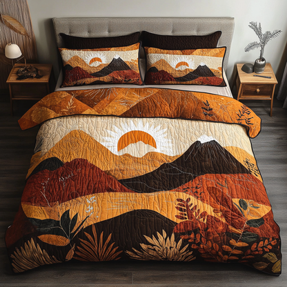 Golden Horizon 3-Piece Quilted Bedding Set NCU0VL949