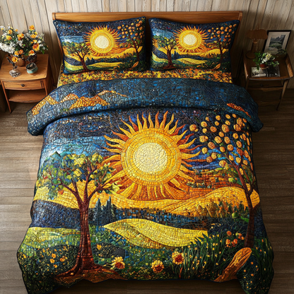 Golden Horizon 3-Piece Quilted Bedding Set NCU0VL962