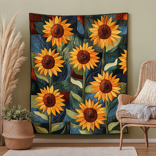 Golden Horizon Art Quilt Hanging NCU0TL922