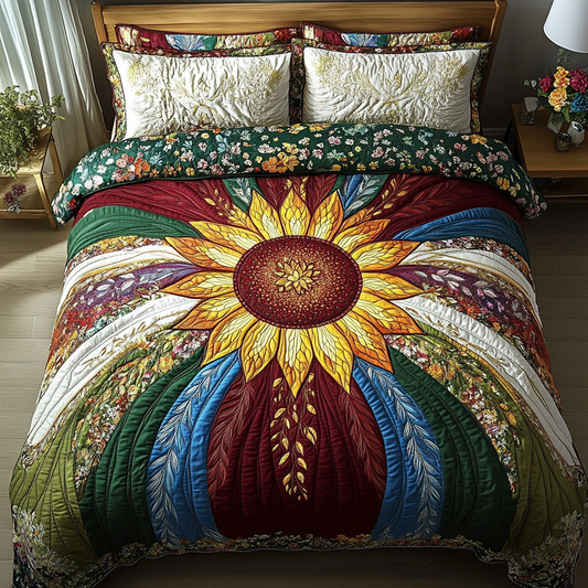 Golden Horizon 3-Piece Quilted Bedding Set NCU0DV3126