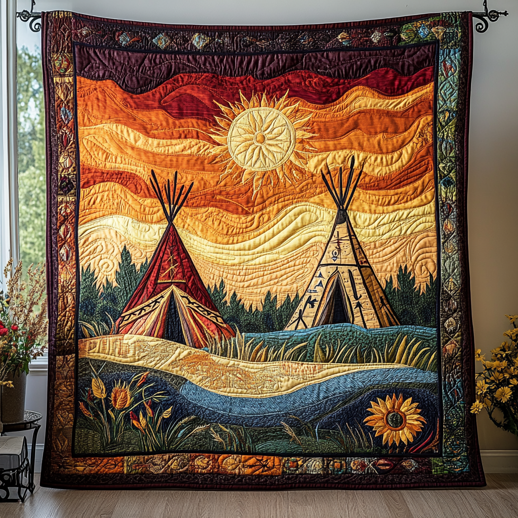 Golden Horizon Quilted Blanket NCU0DK5068