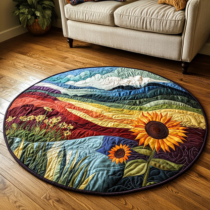 Golden Horizon Quilted Round Mat NCU0VH3600