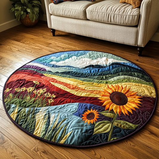 Golden Horizon Quilted Round Mat NCU0VH3600