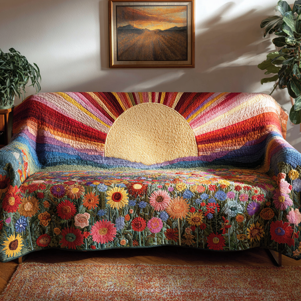 Golden Horizon Quilted Sofa Cover NCU0DK10850