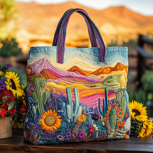 Golden Horizon Quilted Tote Bag NCU0VL2787