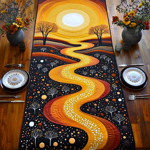 Golden Horizon Trail Quilted Table Runner NCU0XD172