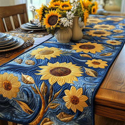 Golden Hour Bloom Quilted Table Runner NCU0PT5228