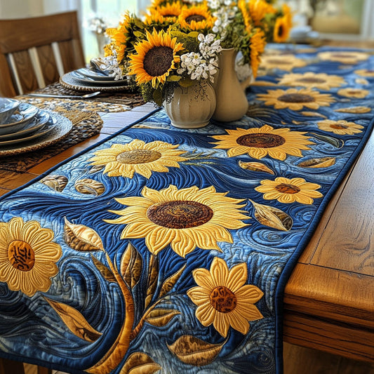 Golden Hour Bloom Quilted Table Runner NCU0PT5228