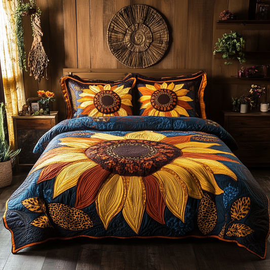 Golden Joy 3-Piece Quilted Bedding Set NCU0VL2397