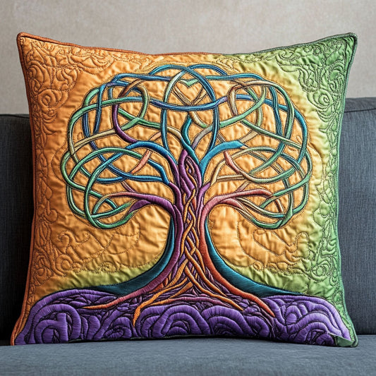 Golden Knot Tree Quilted Pillow Case NCU0NT5749