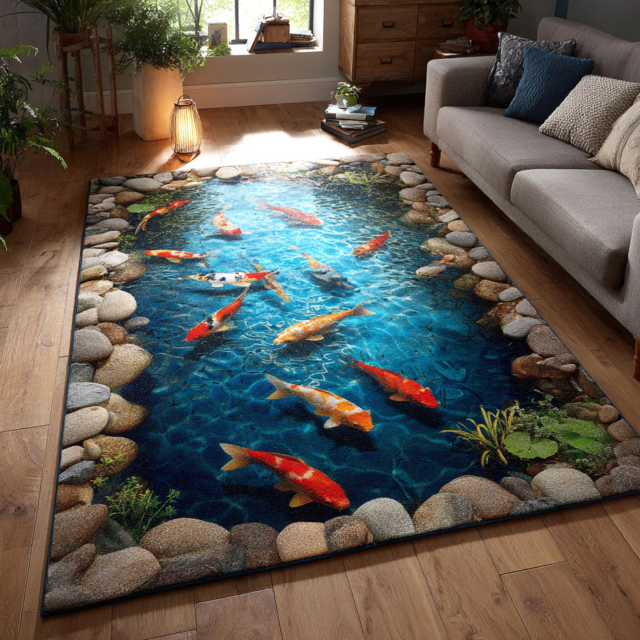 Golden Koi Pool Area Rug NCU0TV1665
