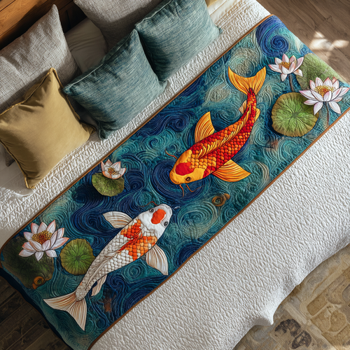 Golden Koi Quilted Bed Runner NCU0DK8842