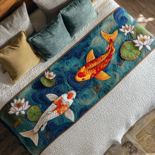 Golden Koi Quilted Bed Runner NCU0DK8842
