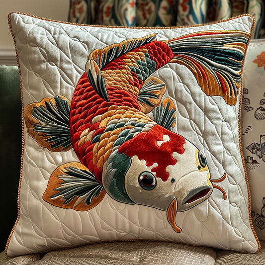 Golden Koi Quilted Pillow Case NCU0DV6602