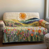 Golden Landscape Quilted Sofa Cover NCU0NT10893