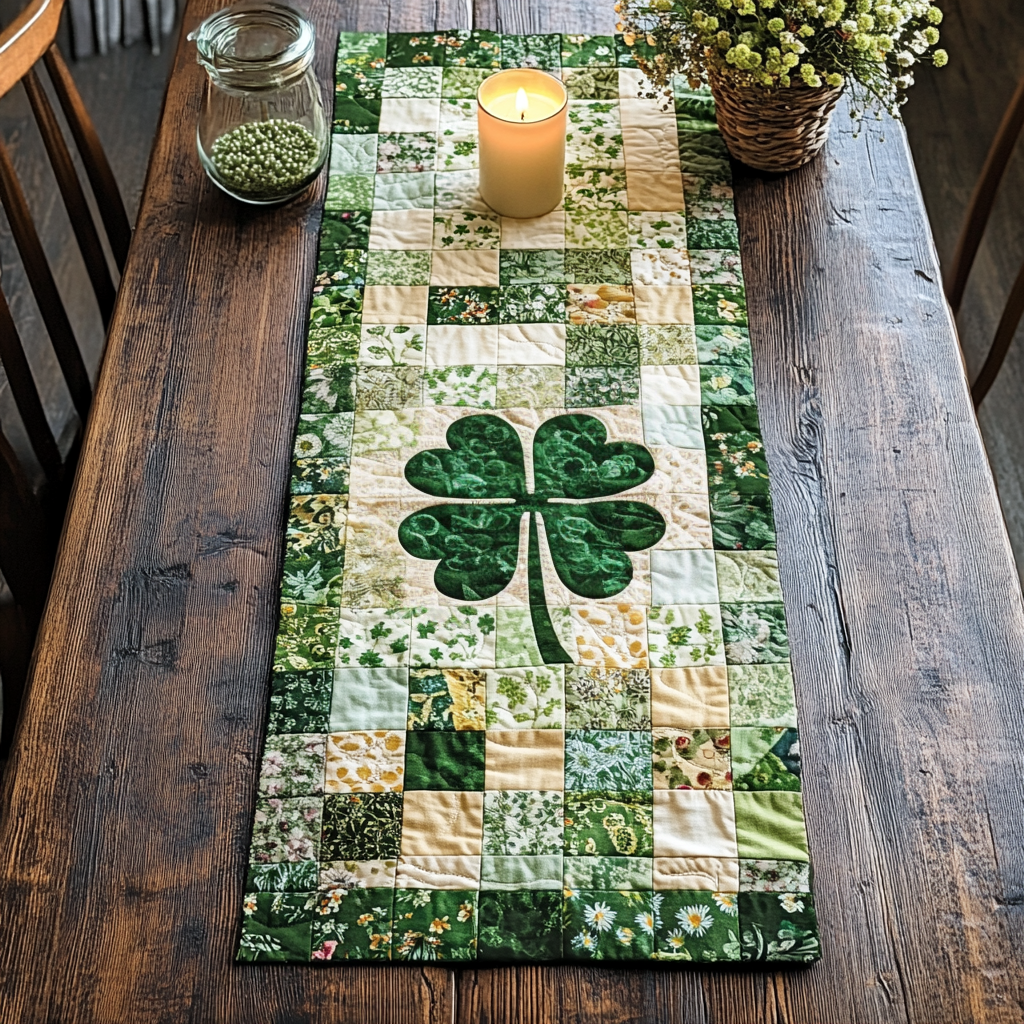 Golden Leaf Quilted Table Runner NCU0VH3008