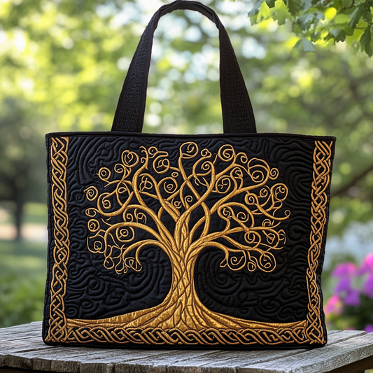 Golden Leaves Quilted Tote Bag NCU0DK9725