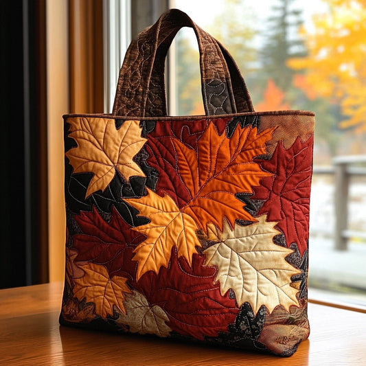Golden Leaves Quilted Tote Bag NCU0DV7056