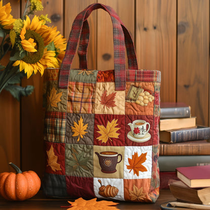 Golden Leaves Quilted Tote Bag NCU0PT7907